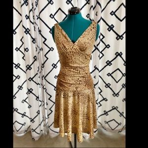 Vintage Rare Betsey Johnson gold shimmery animal print dress